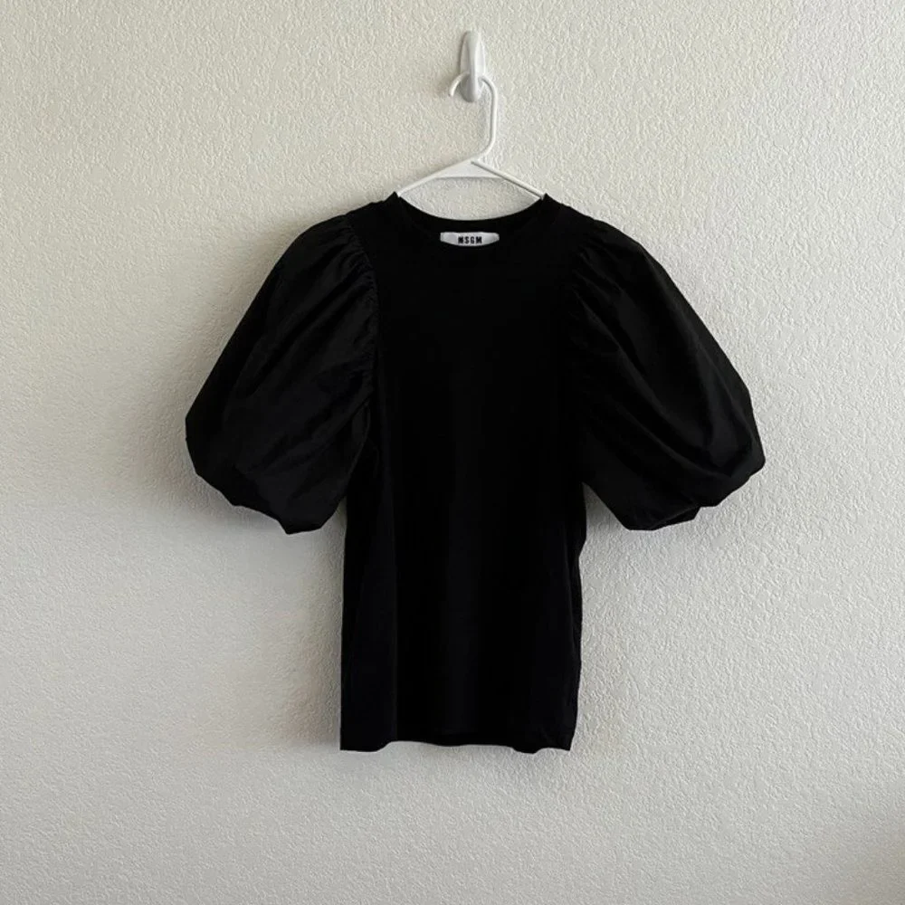 MSGM Puff Balloon Sleeve Top Made in Italy - Picture 4 of 9